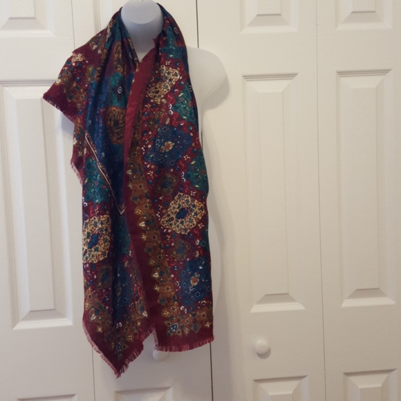 Absolutely beautiful vintage print wrap/shawl - Picture 2 of 6